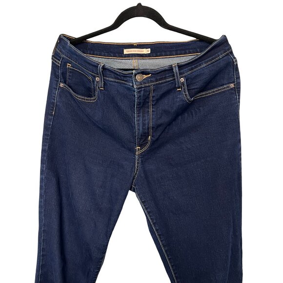 Deep Blue Denim 724 High Raise Straight Levis Size 32, 14. - Picture 1 of 11